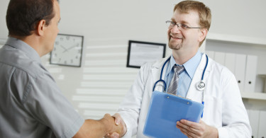 Doctor greating patient
